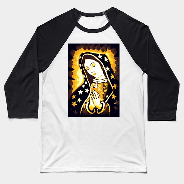 Our Lady of Guadalupe Mexico Mexican Virgin Mary Baseball T-Shirt by hispanicworld